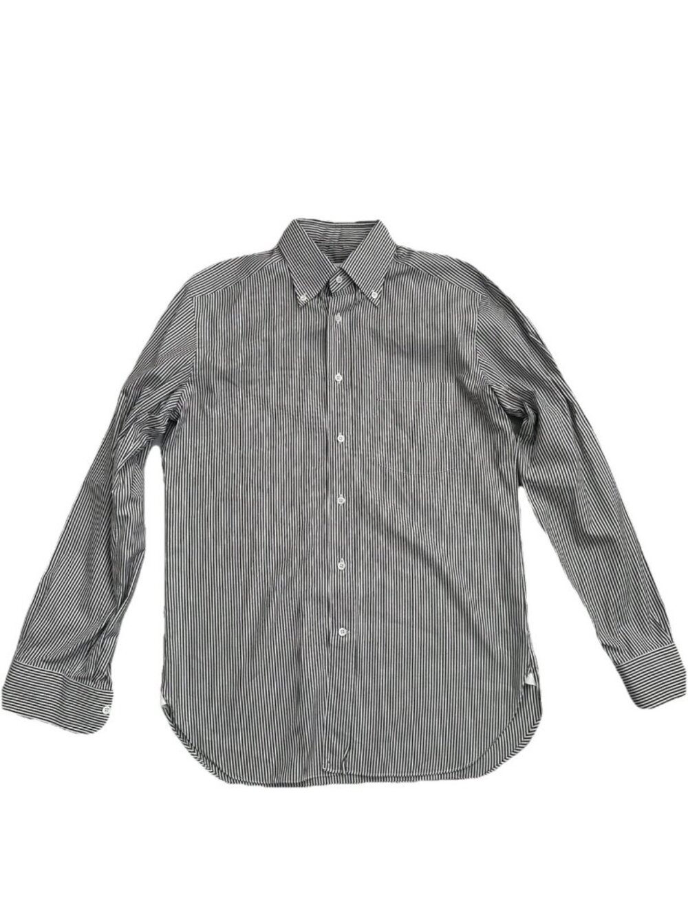 Ermenegildo Zegna Men's Dress Shirt M Brown White Striped Cotton